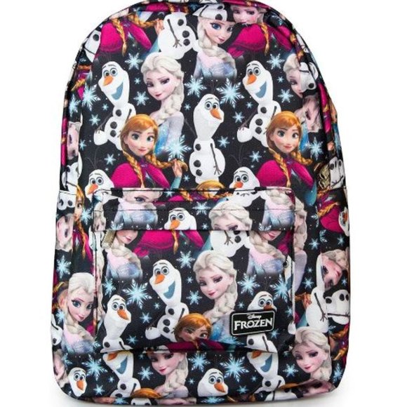 Loungefly Disney Frozen Elsa, Anna and Olaf All Over Print Backpack 16\